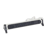 Prelungitor rotativ Legrand Revolution L694509, cu intrerupator iluminat, 6 prize, protectie supratensiune, indicator LED, sectiune cablu 3x1.5mm, cordon 1.5m, Alb/Gri