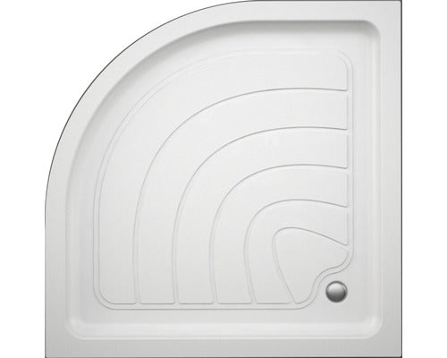 Cadita de dus semirotunda Belform Logos 80x80x14 cm acril alb 27CB0092 include sifon si racord flexibil