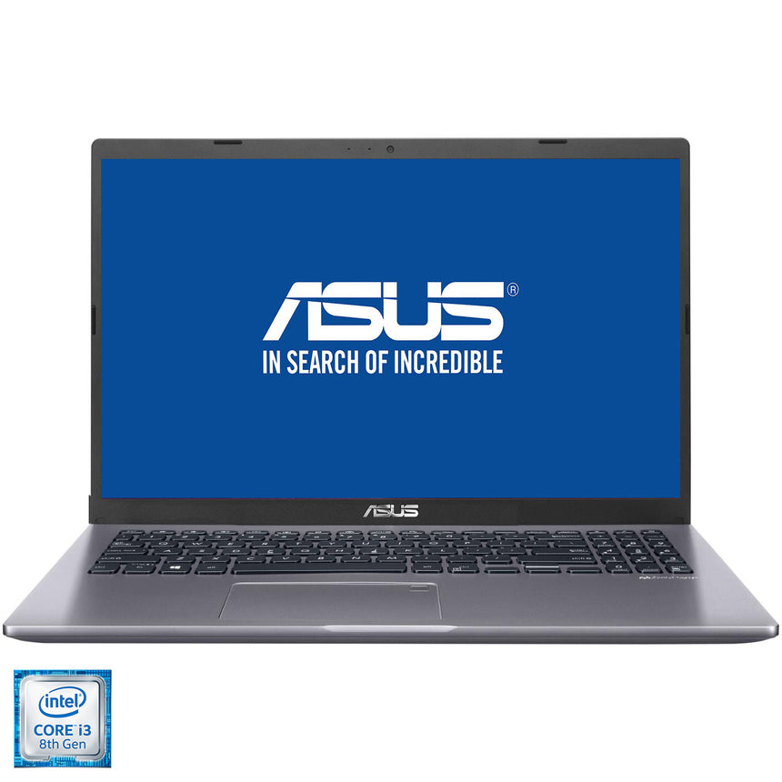 Laptop ASUS X509UA cu procesor Intel® Core™ i3-8130U, 15.6" Full HD, 8GB, SSD 256GB, Intel® UHD Graphics 620, No OS, Slate Grey