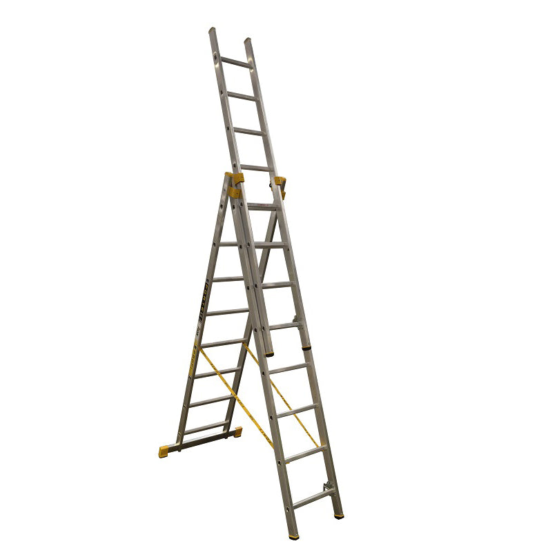 Scara profesionala Alverosal Forte Plus, 3 tronsoane, 8 trepte, 3.83 m