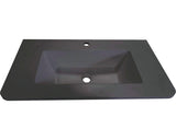 Lavoar (chiuveta baie) Kring Idris, din compozit negru mat, 81x15x47 cm