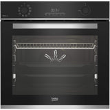 Cuptor incorporabil Beko BBIM13300XFFMP, Electric, 72 l, Autocuratare pirolitica, FlexiCrisp, AEROperfect, RecycledNet, SteamShine Cleaning, Rafturi telescopice, SoftClose door, Grill, 3D Cooking, Display LED, Control touch, Clasa A+, Negru