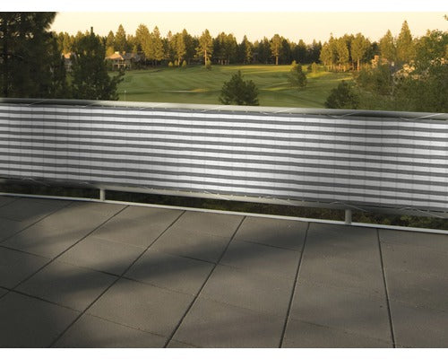 Aparatoare Balcon, Dungi, Gri-alb, 90x500 Cm