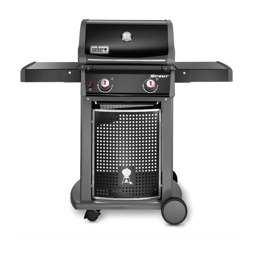 Gratar pe gaz Weber Spirit Classic E-210, 2 arzatoare, aprindere electronica, termometru integrat in capac, 52x45 cm, Negru
