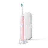 Periuta de dinti sonica electrica Philips Sonicare ProtectiveClean HX6806/03, 62000 miscari/minut, 1 mod de curatare, 2 intensitati, senzor presiune, functie BrushSync, 1 cap de periere, toc de transport, Roz pastel