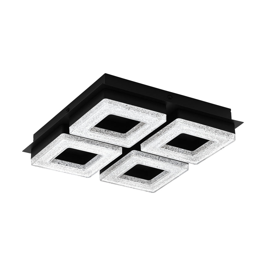 Plafoniera EGLO FRADELO 1 99326, LED 4X4W 1600lm 3000K IP20, Negru