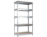 Raft Metalic Cu 5 Polite Din Lemn Schulte 1000x500x2000 Mm Max. 300 Kg/polita, Montaj Rapid Cu Cleme