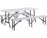 Set 2 Banci Pliabile 180x25x43 Cm Alb