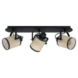 Plafoniera vintage EGLO RUSCOMB 43495, E27 3X10W IP20, Negru, natur