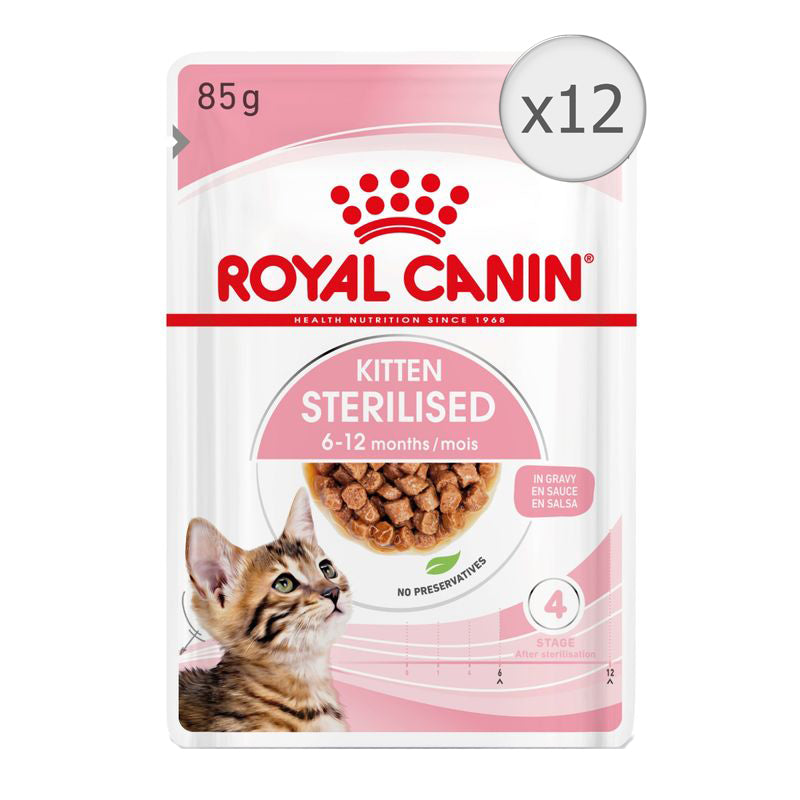 Hrana umeda pentru pisici, Royal Canin, Kitten Sterilised, 12 x 85g