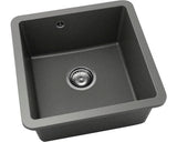 Chiuveta Bucatarie Cu O Cuva Fat Avangard 222 46x46 Cm Fara Picurator, Montare Sub Blat, Fatgranit Basalt