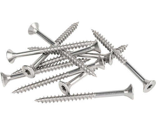Set Holsuruburi Pentru Pal Cu Cap Inecat Verpackungsdesign, Argintiu Din Otel Inoxidabil 5mm, 50 Bucati