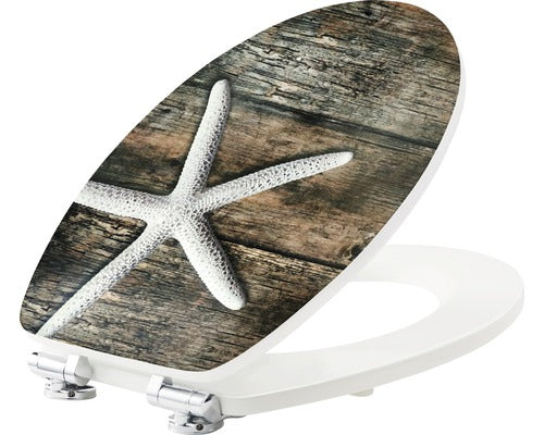 Capac WC form & style Sculpture Seastar, inchidere lenta, usor detasabil, 46,2x36,5 cm