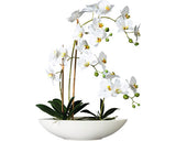 Planta Artificiala Orhidee Fluture Phalaenopsis In Vas 4 Ramuri H 60 Cm Alb