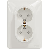 Priza dubla Schneider Sedna Design SDD311221, 2P+E, cu obturatoare, Alb
