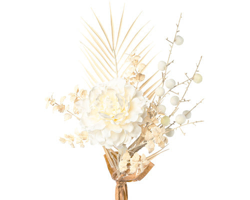 Buchet Artificial Mix Bujori H 58 Cm Crem