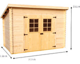 Casuta De Gradina Habrita Fara Podea Lemn Masiv 304x199 Cm Natur