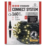 Perdea luminoasa LED interconectabila Emos by Legrand, 200x150 cm, 160 LED-uri cu lumina alba, calda, cablu PVC negru, protectie IP44, sursa de alimentare nu este inclusa