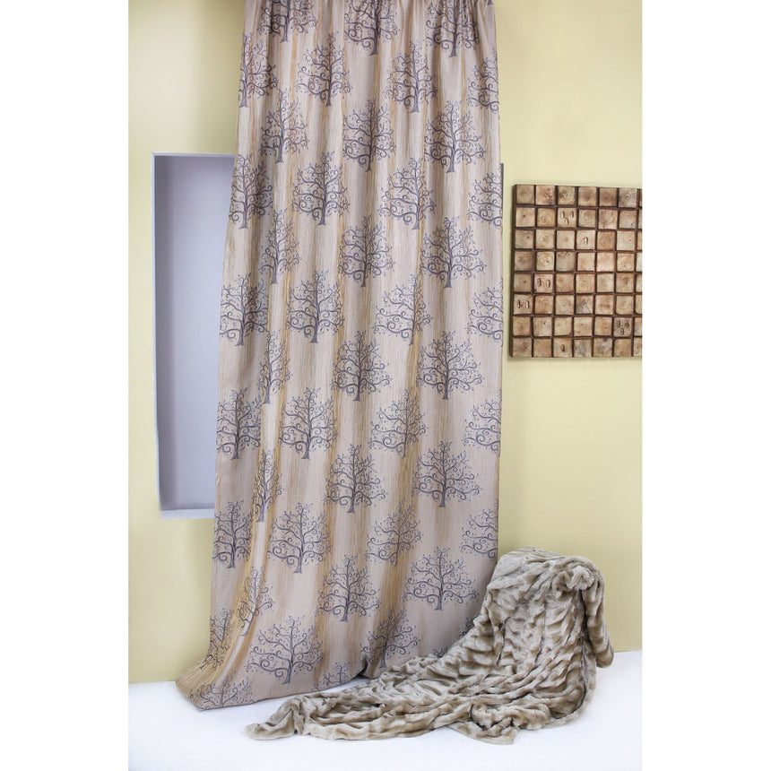 Draperie Erinn, Mendola Interior, cu rejansa, jacquard, 140x260 cm, crem-maro