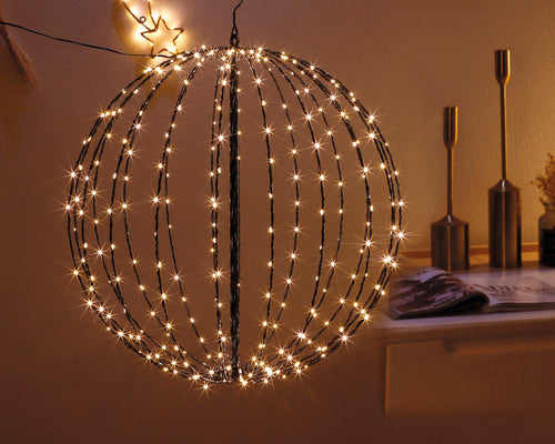 Glob 3d Pentru Exterior Lafiora 320 Led-uri Ø 50 Cm Negru
