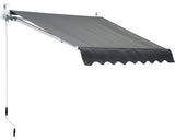 Copertina Retractabila Manuala Cu Brat Articulat 2x1,5 M Poliester Gri Uni