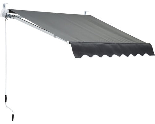 Copertina Retractabila Manuala Cu Brat Articulat 2x1,5 M Poliester Gri Uni