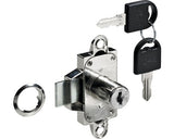 Incuietoare Aplicata Mobilier Hettich 74x37 Mm, Cilindru Ø18 Cu 2 Chei (Comune), Nichelata