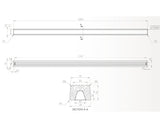Prag cabina dus drept din marmura compozita 180 cm Alb sanitar