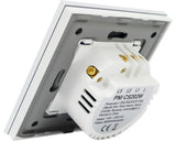 Intrerupator cap scara si cap cruce dublu cu touch PNI CS202W, 800W, indicator LED, sticla, Alb