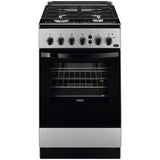 Aragaz Zanussi ZCG512K1SA, Gaz, 4 arzatoare, Grill, Aprindere electrica, 55 l, 50 cm, Argintiu