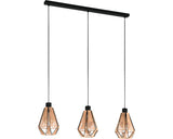 Lustra Adwickle E27 Max. 3x40w, Maro Textil/negru