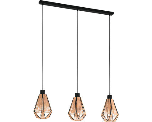 Lustra Adwickle E27 Max. 3x40w, Maro Textil/negru