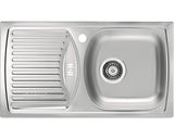 Chiuveta Bucatarie Cu O Cuva Alveus Basic 150 Satin, 78x35 Cm, Cu Picurator Pe Partea Stanga, Inox Satinat
