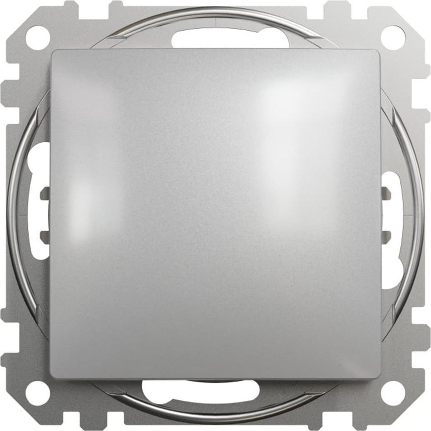 Intrerupator cruce, Schneider Electric, aluminiu, argintiu, 73x73x37mm