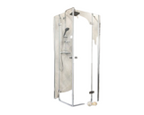 Usa dus batanta Sanotechnik Sanoflex Symphony, 115-117x195 cm, sticla securizata transparenta, profil crom, stanga