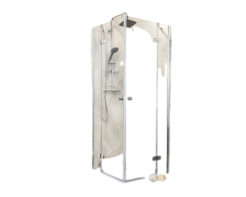 Usa dus batanta Sanotechnik Sanoflex Symphony, 115-117x195 cm, sticla securizata transparenta, profil crom, stanga