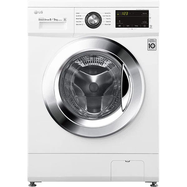 Masina de spalat rufe cu uscator LG F4J3TM5WE, 8 kg spalare, 5 kg uscare, 1400 rpm, Clasa D, Direct Drive, SmartDiagnosis, Alb