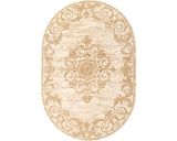 Covor Oval Atlas 8709 Bej-Maro 60x110 Cm