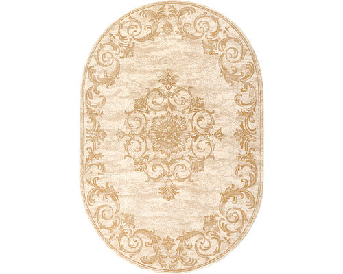 Covor Oval Atlas 8709 Bej-Maro 60x110 Cm