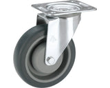 Roata Pivotanta Plastic & Cauciuc Plin Tarrox Ø80mm, Placa Fixare 105x85 Mm, Cu Rulment