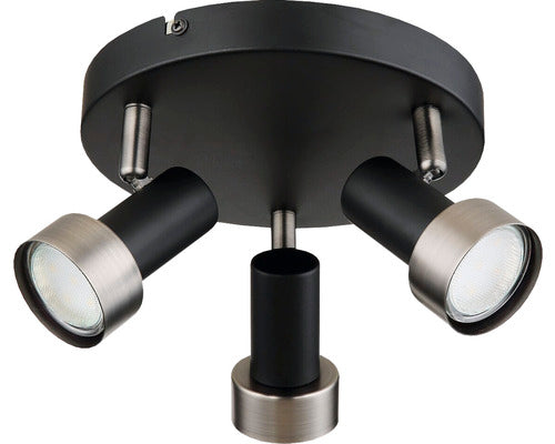 Plafoniera Cu Spoturi Konrad Gu10 Max. 3x50w, Negru/crom