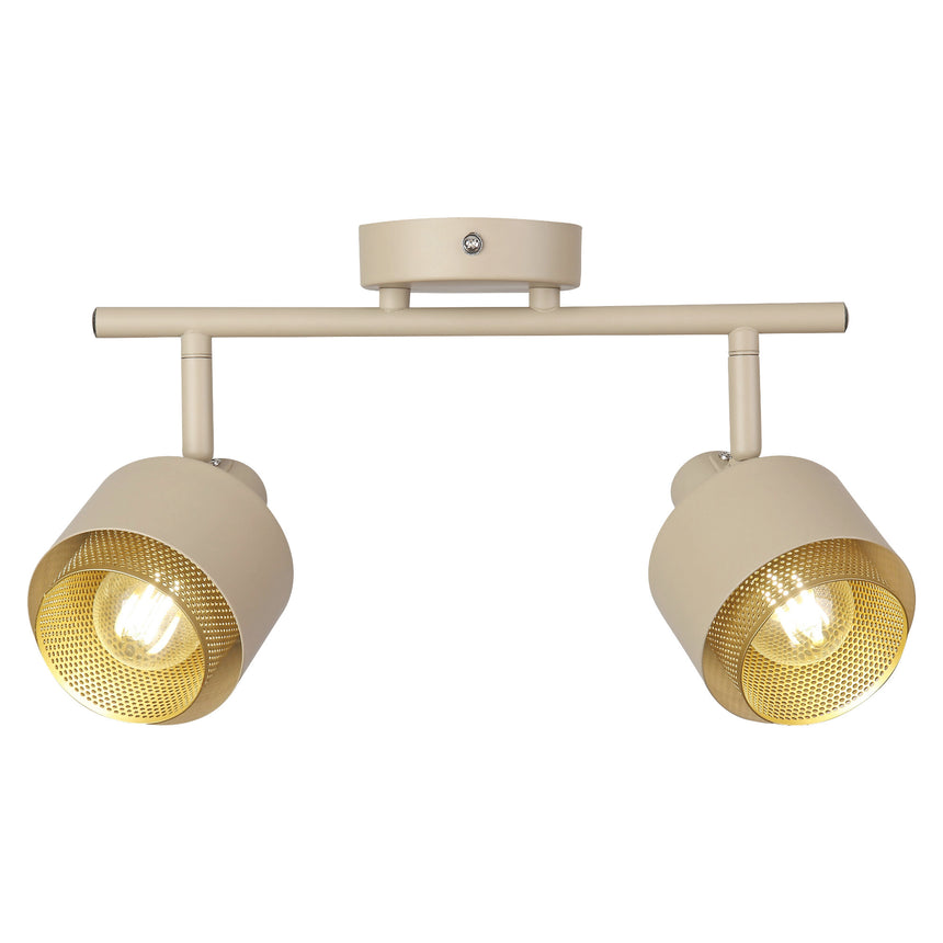 Plafoniera interior Fedora, E14 2x MAX 40W, Maro/Auriu