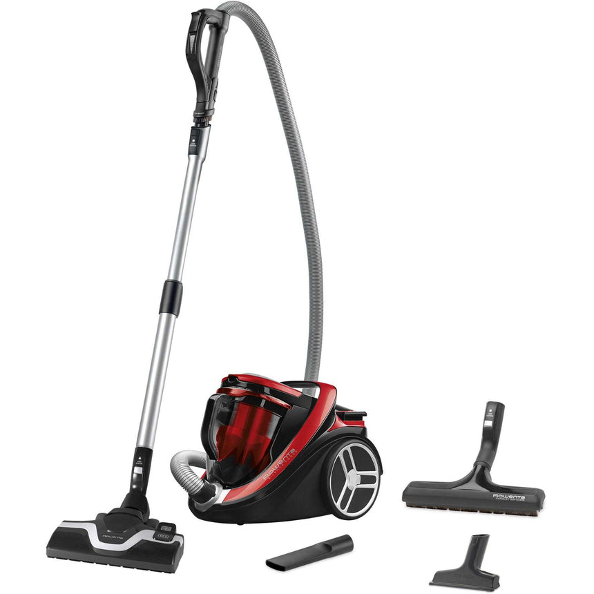 Aspirator fara sac Rowenta Silence Force Cyclonic 5***** RO7649EA, 550W, recipient 2.5L, perie Power Air, perie Parquet Softcare, rosu