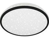Plafoniera cu LED integrat Acotus 12W 1200 lumeni, pentru baie IP44, alb/negru cu efecte de stele