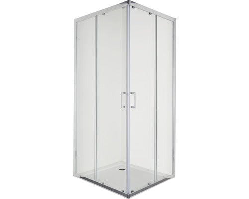 Cabina de dus patrata Sanotechnik Elite E90SC 90 x 90 x 195 cm sistem Soft Close sticla transparenta profil crom