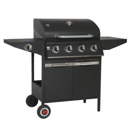 Gratar gaz Grillchef 4 + 1 arzatoare x 3.2 kw, 136 x 106 x 53 cm, aprindere electrica, gratare din fonta 65 x 40 cm
