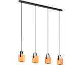 Lustra Ayles Gu10 Max. 4x3w, Negru/lemn