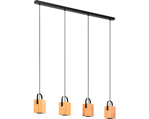 Lustra Ayles Gu10 Max. 4x3w, Negru/lemn