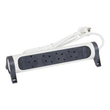 Prelungitor rotativ Legrand Revolution L694529, cu intrerupator iluminat, 4 prize, sectiune cablu 3x1.5mm, cordon 1.5m, Alb/Negru