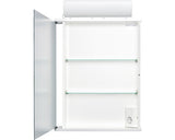 Dulap baie cu oglinda Jokey Entro, cu iluminare, PAL, 50x74 cm, alb aluminiu, IP 20